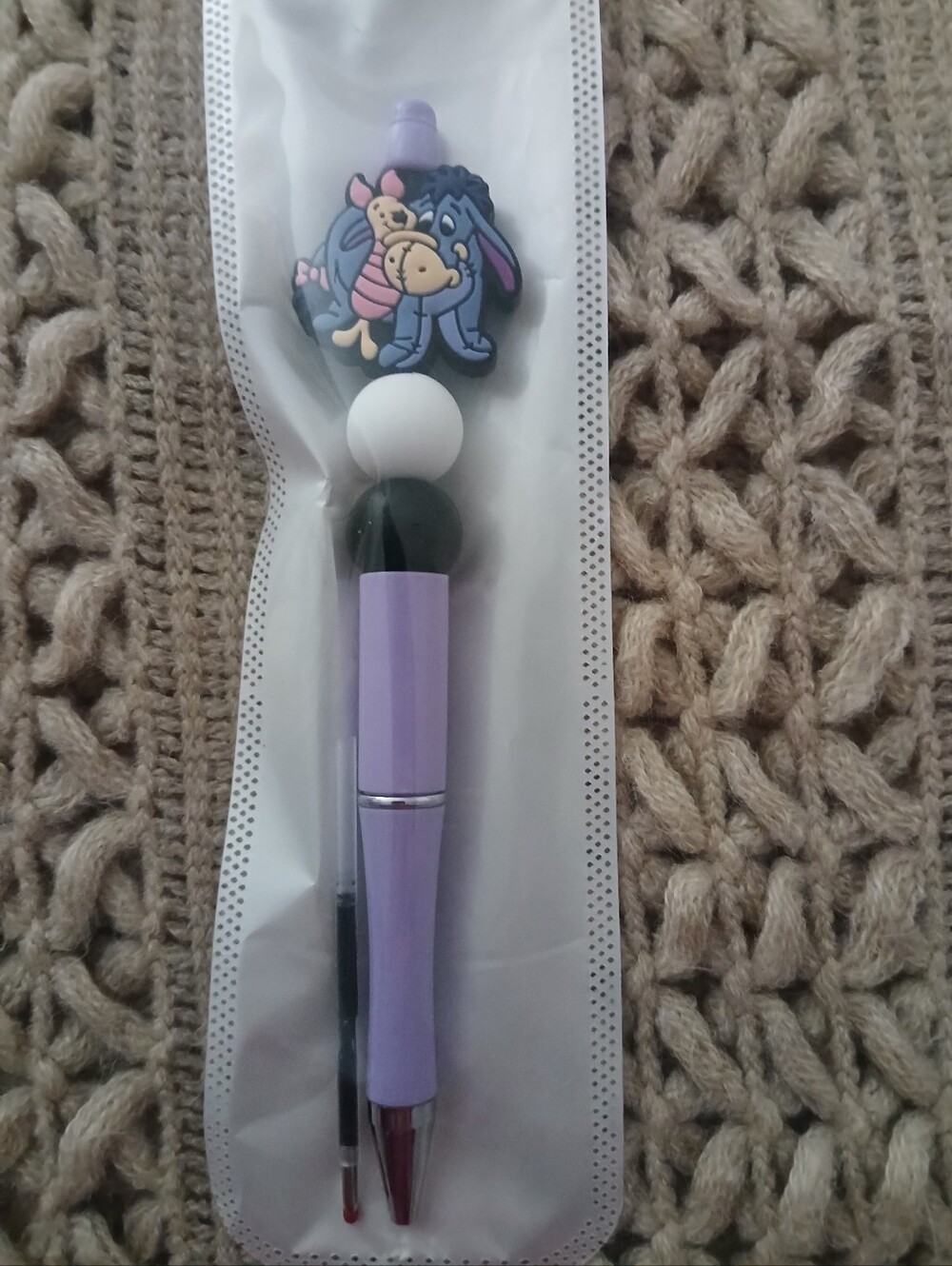 Lavender Pen with Eeyore And TIGGER Charm